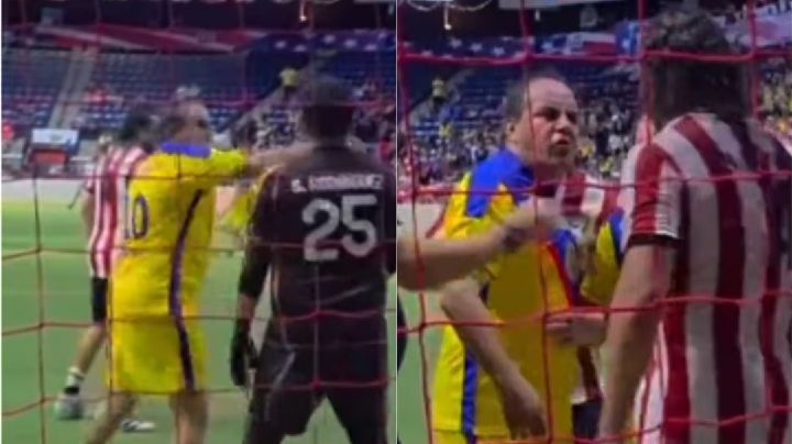 Cuauhtémoc Blanco golpea a portero de Chivas en Clásico de Leyendas (Video)