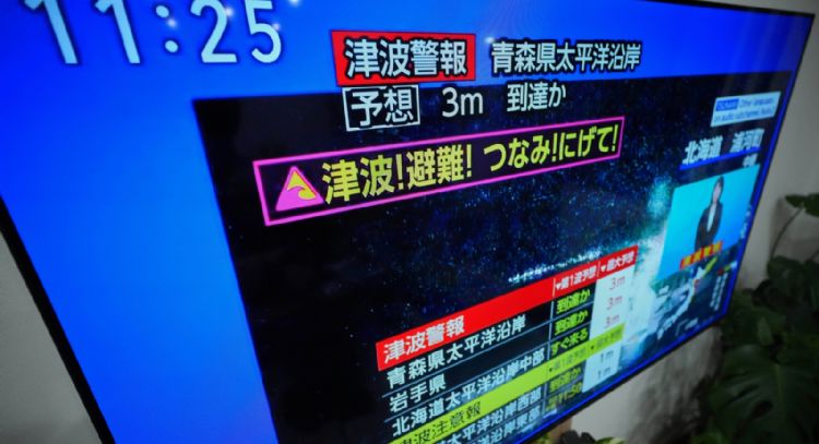 Sismo de magnitud 7.2 sacude costa norte de Japón y activa alerta de tsunami
