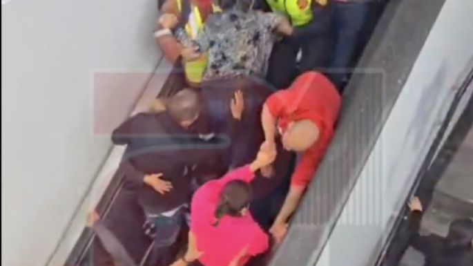 Caída masiva en las escaleras eléctricas de la estación Ciudad Deportiva del Metro; hay 12 heridos