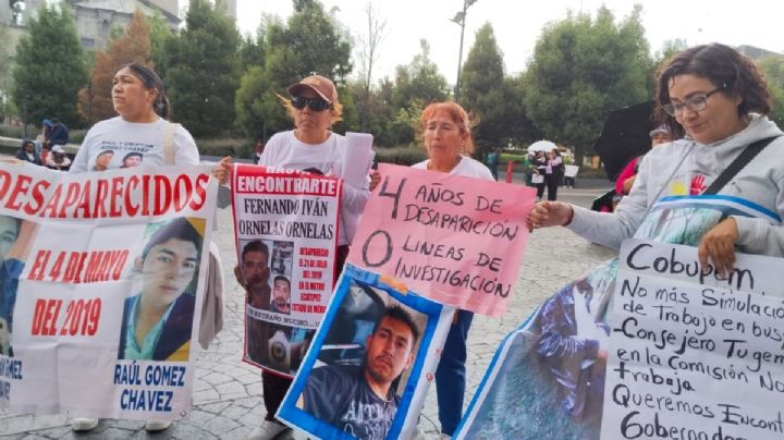Familiares de desaparecidos protestan por fallas de la Comisión de Búsqueda de Edomex
