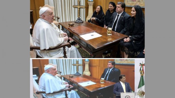 Pedro Haces edita foto con el Papa Francisco y borra a legisladoras que lo acompañaban