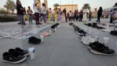 Con zapatos y veladoras, realizan jornada de luto por los desaparecidos en Reynosa