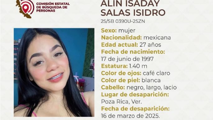 Privan de su libertad en Poza Rica a Alin Salas, hija de integrante del Colectivo María Herrera