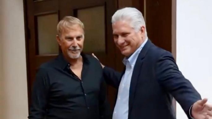 Kevin Costner fue recibido por el presidente Miguel Díaz-Canel en su visita a Cuba (Video)