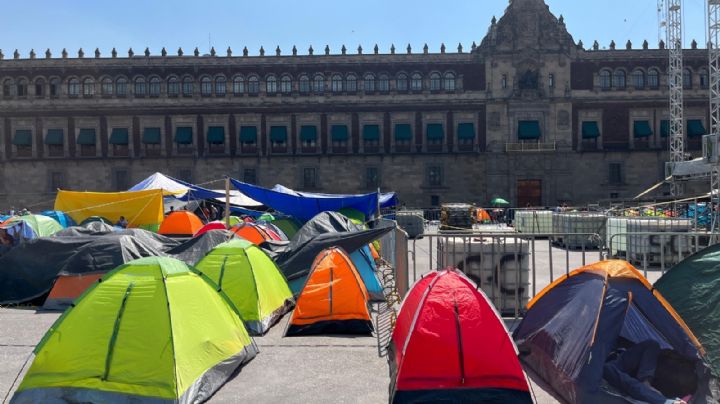 CNTE se planta en el Zócalo pese a que Sheinbaum retiró la reforma al ISSSTE (Video)