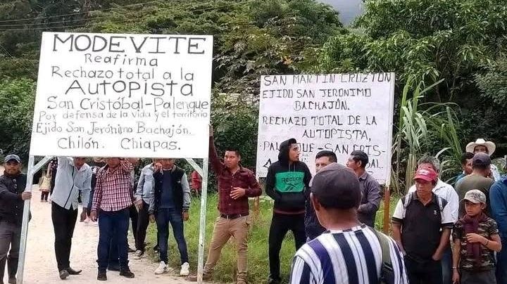 Protestan contra la construcción de la autopista San Cristóbal de las Casas-Palenque