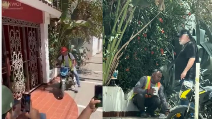 Protestan con huevazos en casa de extranjero que corrió a obrero por comer en la banqueta (VIDEOS)