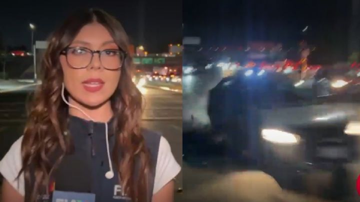 Reportera y camarógrafo casi son atropellados durante una transmisión en vivo en Guadalajara (Video)