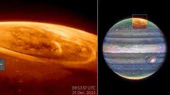 Telescopio Webb capta las brillantes auroras de Júpiter