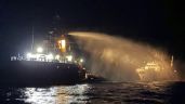 Foto ilustrativa de la nota titulada: Drones atacan barco que transportaba ayuda a Gaza (Video)