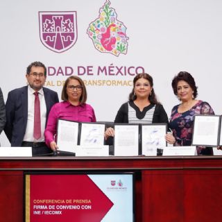 Brugada firma convenio con el IECM e INE para garantizar seguridad durante elección de juzgadores