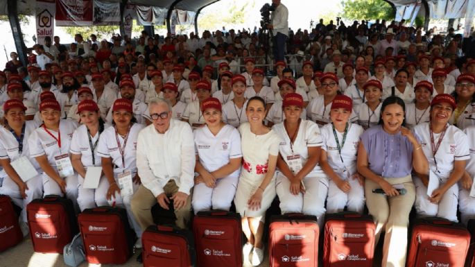 Sheinbaum da inicio al programa Salud Casa por Casa en San Luis Potosí, Sinaloa y Jalisco