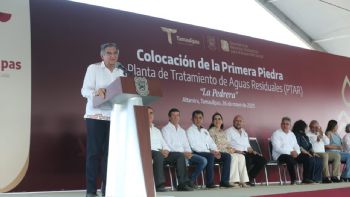 Tendrá Altamira nueva Planta Tratadora de Aguas Residuales; Américo pone primera piedra