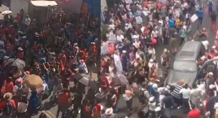 Captan en VIDEO a conductor que intenta atravesar manifestaciÃ³n en CDMX