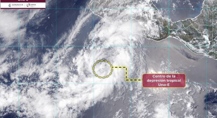 Surge la depresiÃ³n tropical Uno-E, primer ciclÃ³n de 2025 en el PacÃ­fico