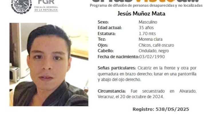 Buscan a sobrino de la periodista Gloria Muñoz, secuestrado en octubre de 2024