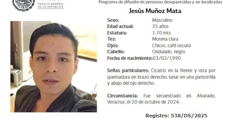 Buscan a sobrino de la periodista Gloria Muñoz, secuestrado en octubre de 2024