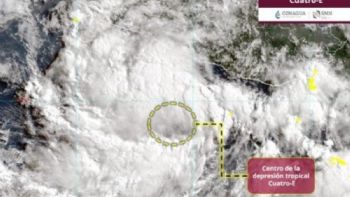 Depresión tropical Cuatro-E avanza en el Pacífico; prevén lluvias intensas en 13 estados