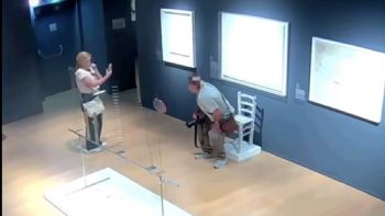 Turista destruye silla de cristales Swarovski dentro de un museo por tomarse una foto (Video)