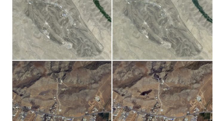 Imágenes satelitales muestran daños en bases de misiles iraníes tras ataques israelíes