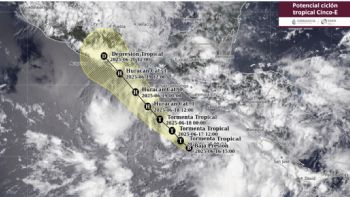 Surge el potencial ciclón tropical Cinco-E; en horas podría convertirse en la tormenta Erick