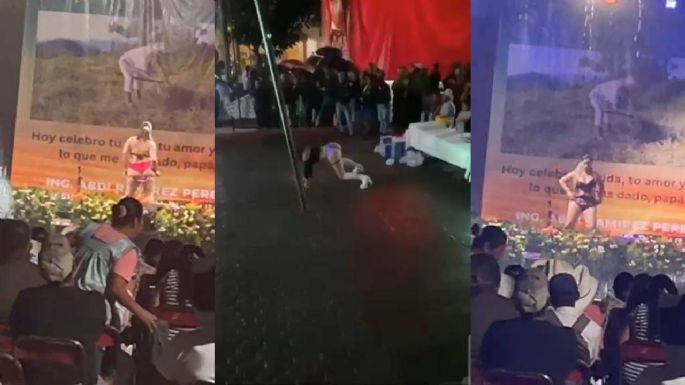 Ayuntamiento de Olintla, Puebla, festeja el Día del padre con bailarinas exóticas