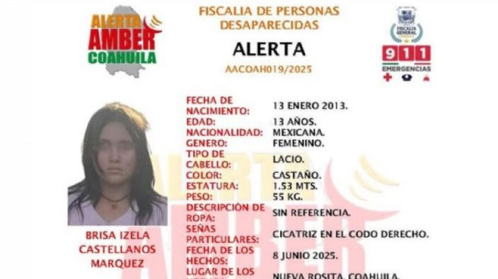 Hallan sin vida a niña de 13 años en lote baldío de Coahuila tras alerta Amber