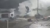Foto ilustrativa de la nota titulada: Huracán Erick derriba el monumento al Pez Vela en Puerto Escondido (Video)