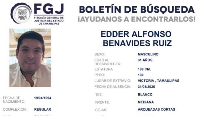Familiares de joven desaparecido en un río de Tamaulipas exigen transparencia en su búsqueda