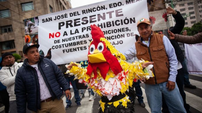 Galleros y taurinos marchan para exigir que sus actividades salgan de la agenda animalista