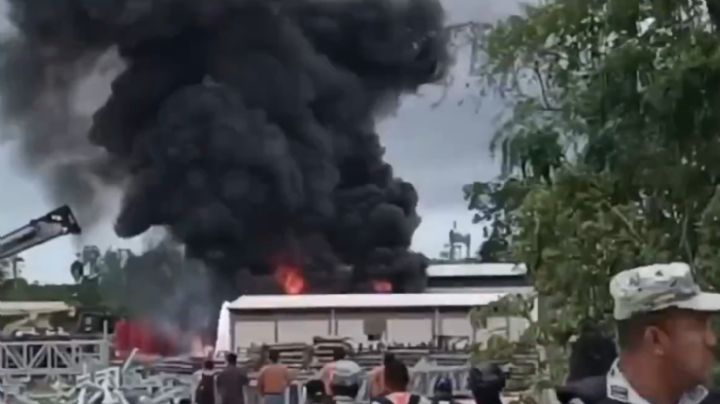 Se registra incendio en campamento del Tren Maya en Quintana Roo (Video)