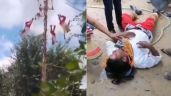 Foto ilustrativa de la nota titulada: Cinco Voladores de Papantla caen de más de 10 metros tras colapso de estructura (Videos)