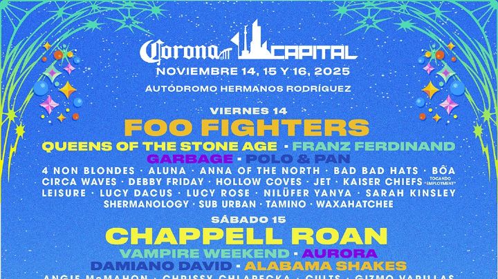 Corona Capital 2025: Foo Fighters, Chappell Roan y Linkin Park lideran el lineup del cartel