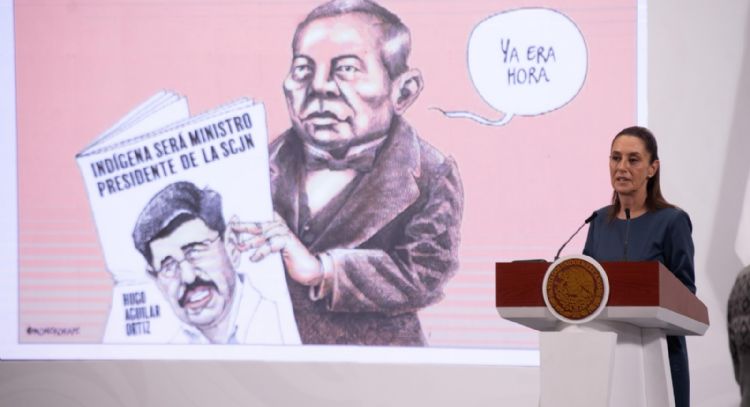 Claudia Sheinbaum celebra posible llegada de Hugo Aguilar Ortiz para presidir la SCJN