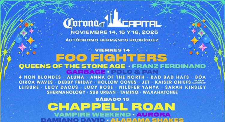 Corona Capital 2025: Foo Fighters, Chappell Roan y Linkin Park lideran el lineup del cartel