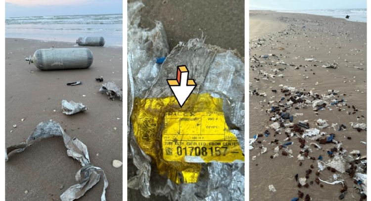Encuentran restos de un cohete Starship en una playa de Tamaulipas