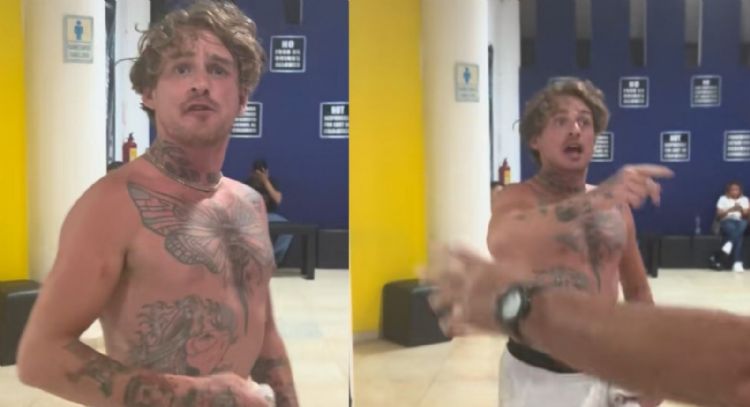 Graban a extranjero agrediendo a joven mexicana en cine de Oaxaca (Video)