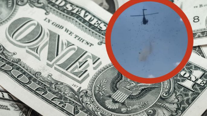 Lanzan 100 mil pesos desde un helicóptero como última voluntad de un empresario (VIDEOS)