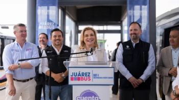 Gobernadora de Chihuahua pone en marcha 9 estaciones más del BRT-1 en Ciudad Juárez
