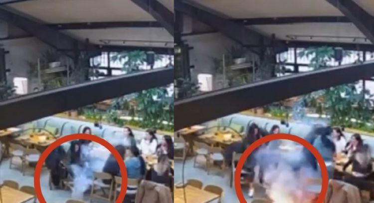 Captan explosión de una pila de celular en pleno restaurante de CDMX (VIDEO)
