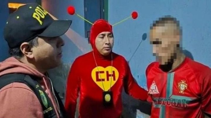 Policía de Perú captura a seis narcomenudistas disfrazado del Chapulín Colorado (Video)