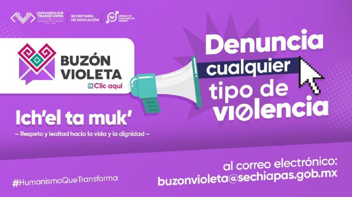 Autoridades de Chiapas colocarán “buzones violetas” en escuelas como herramienta contra el acoso