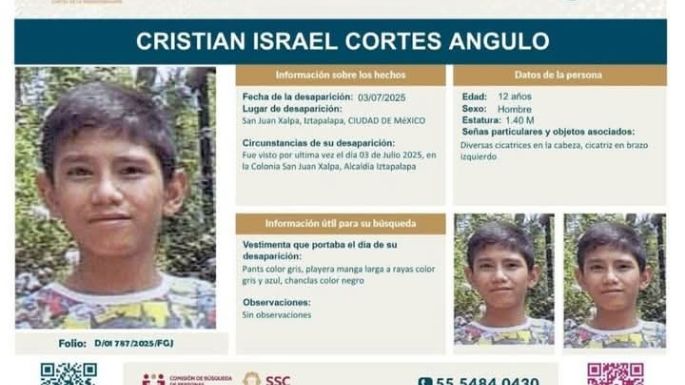 Israel Cortes Angulo: El menor de 12 años que desapareció en Iztapalapa