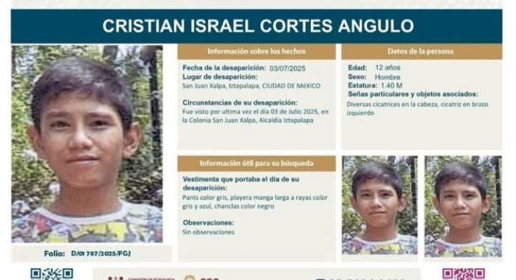 Israel Cortes Angulo: El menor de 12 años que desapareció en Iztapalapa