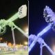 Captan cómo un juego mecánico se parte en dos con personas a bordo (Video)