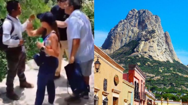 Turistas estadounidenses rayan la Peña de Bernal: 'Todos lo hacen', se justifican (VIDEO)
