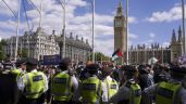 Foto ilustrativa de la nota titulada: Policía de Londres arresta a 365 personas mientras manifestantes propalestinos desafían nueva ley