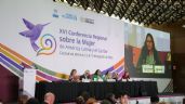 Foto ilustrativa de la nota titulada: “No llegamos todas”, protestan afuera de la conferencia de Cepal sobre la mujer