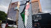 Foto ilustrativa de la nota titulada: Colocan “antimonumento” como apoyo a Palestina en el Hemiciclo a Benito Juárez