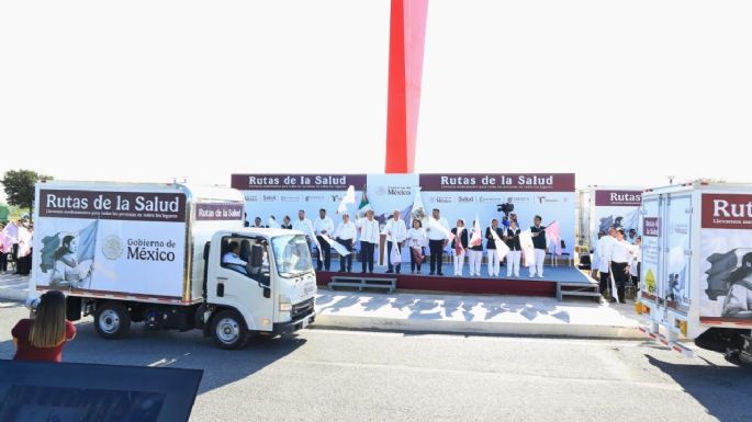 Da Américo banderazo histórico a las Rutas de la Salud en Tamaulipas; garantizan abasto de medicamentos